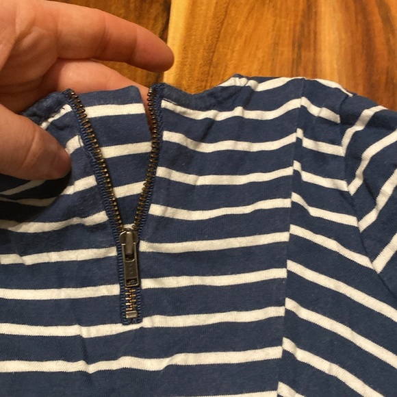 Girl’s Size 2 GAP Fit & Flare Navy & White Striped 3/4 Sleeve Cotton Dress - Picture 4 of 5